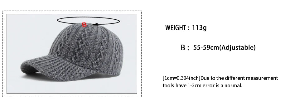 New Knitted Baseball Cap Women Fashion Men
