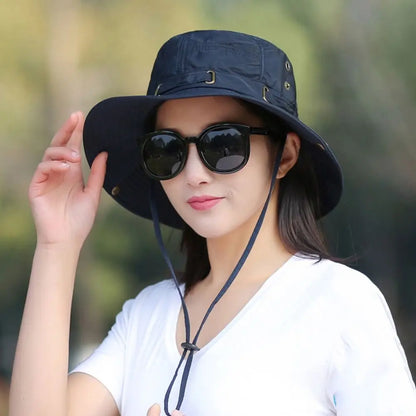 Wide Brim UV Protection Waterproof Bucket Hat