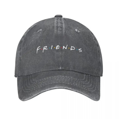 Vintage Friends Distressed Denim Baseball Cap Hat