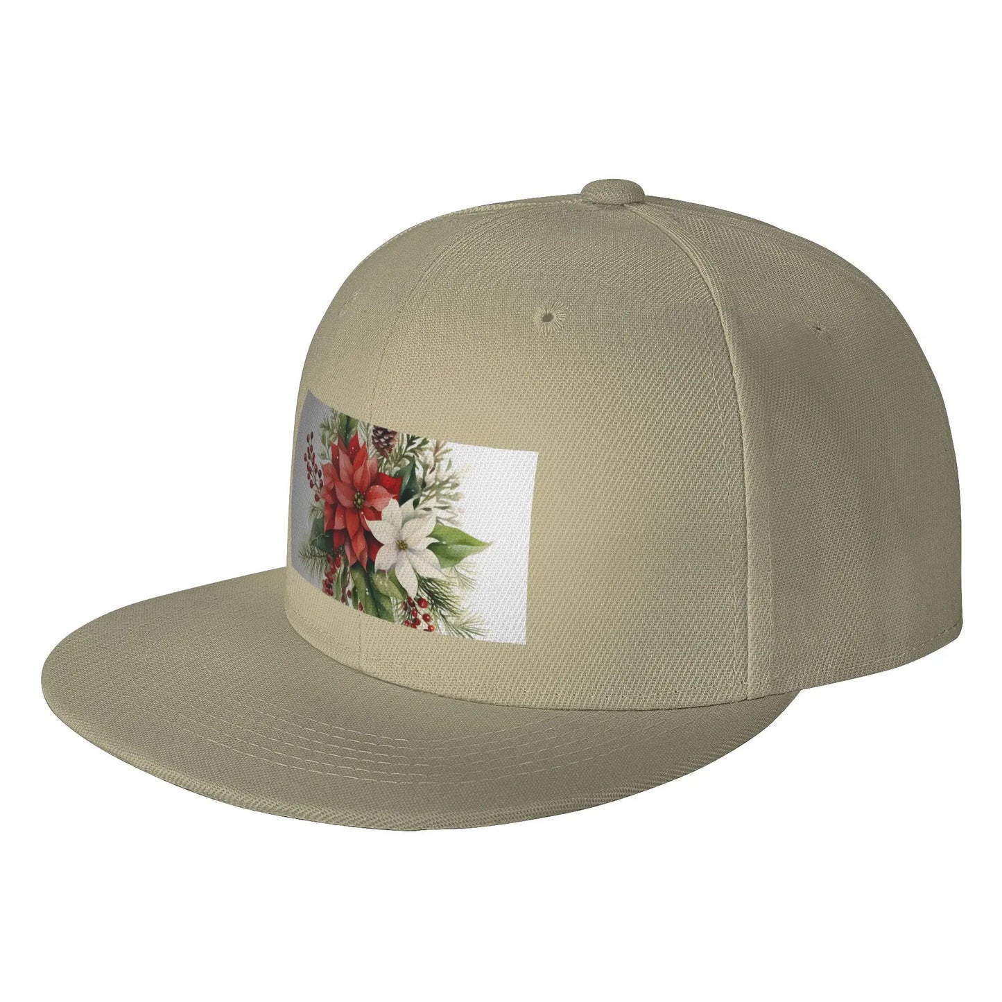 Christmas Floral Bouquet Snapback Cap