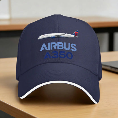 Airbus A350 Airplane Retro Print Baseball Cap
