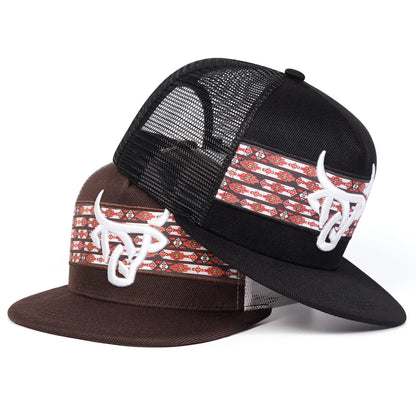 Ox Head Embroidery Casual Snapback Cap