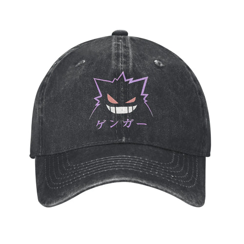 Retro Gengar Cool Graphic Distressed Denim Baseball Cap