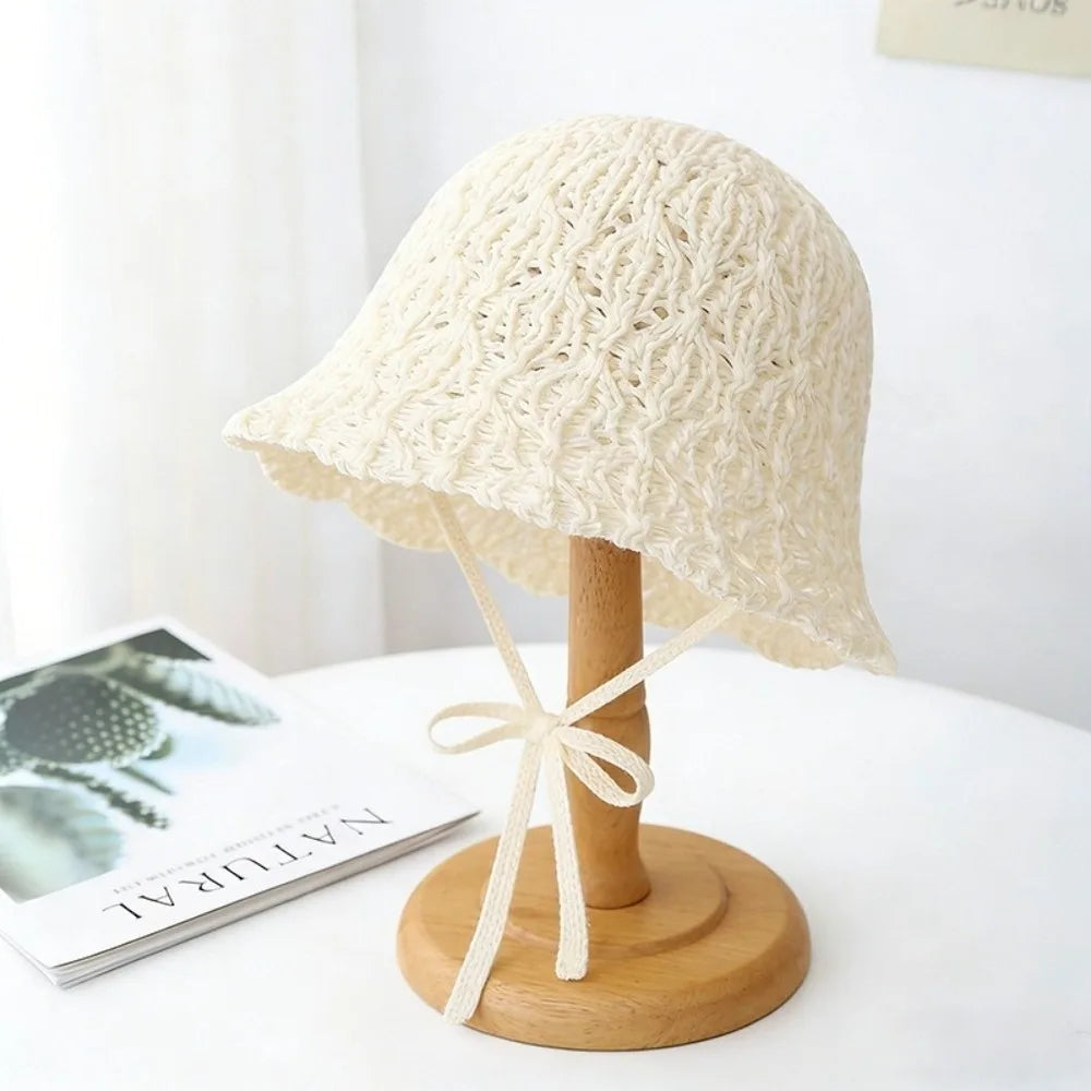 Thin Women Bucket Hat Foldable Design Solid Color