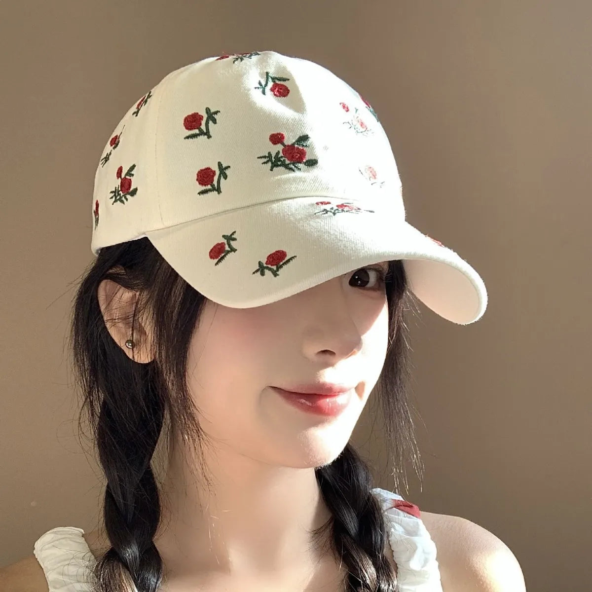 Cute Hats Japanese Sweet Style Retro Embroidered Baseball Cap