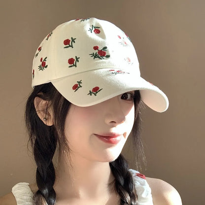 Cute Hats Japanese Sweet Style Retro Embroidered Baseball Cap