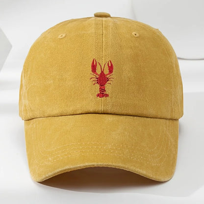 Lobster Embroidered Adjustable Baseball Cap