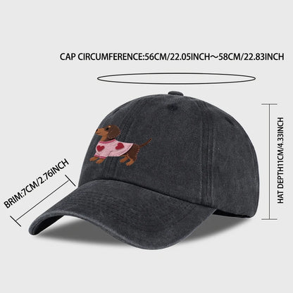 Dachshund Heart Sweater Baseball Cap