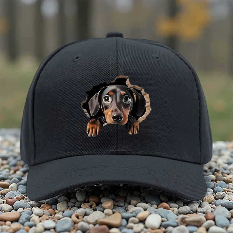 Cute Puppy Sticker Trucker Baseball Cap