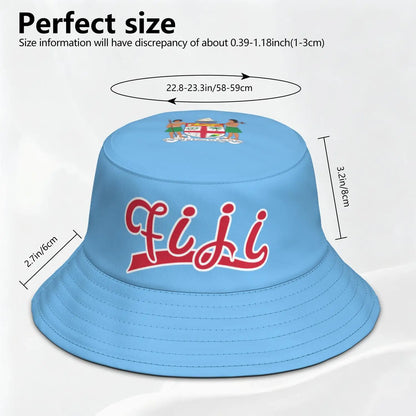 Fiji Fisherman Hats Custom Name Number Team Logo Flat Bucket Cap