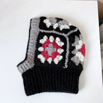 Women Crochet Balaclava Knitted Hooded Hat