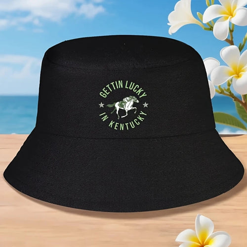 Funny Derby Vintage Getting Lucky in Kentucky Bucket Hat