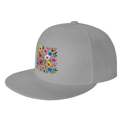 Colorful Floral Bouquet Snapback Cap