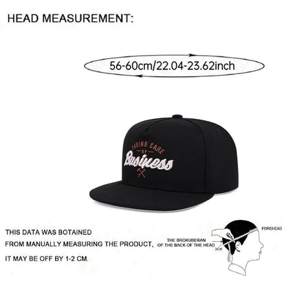 Embroidered Flat Brim Adjustable Snapback Baseball Cap