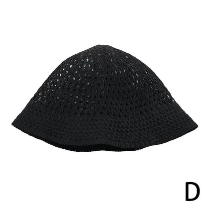 Summer Breathable Hollow Knitted Bucket Hats