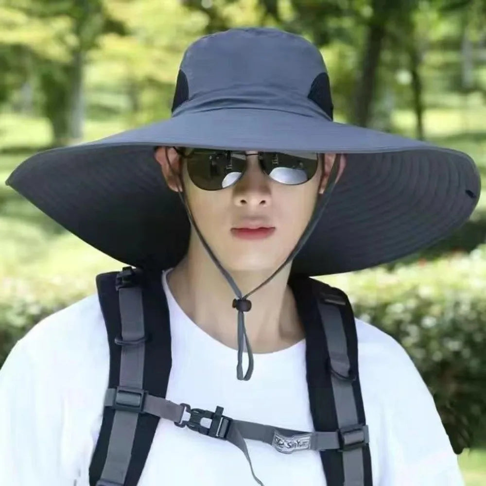 Portable UV Sun Protection Wide Visor Brim Hat 15cm