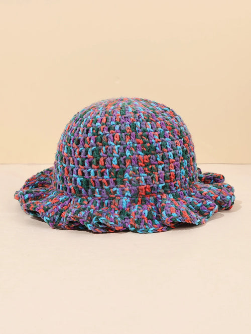 Women Handmade Crochet Hollow Knit Bucket Hat