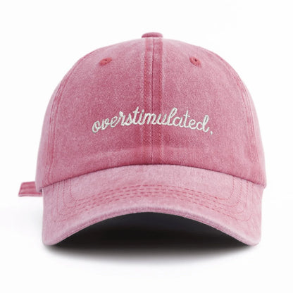1 Pc Overstimulated Embroidered Washed Baseball Cap