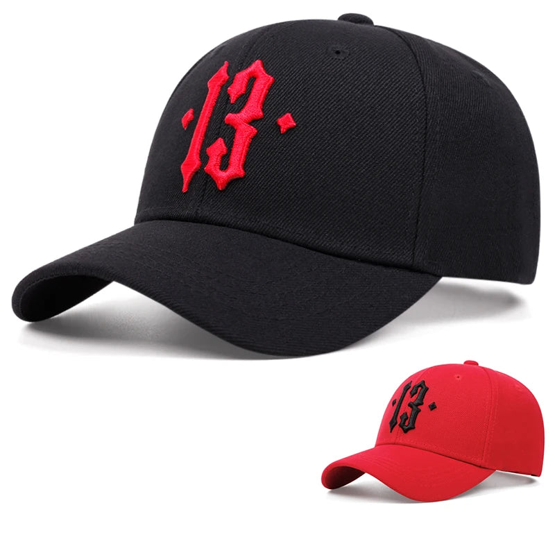 13 Number Embroidery Baseball Cap For Men Cotton Outdoors