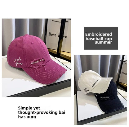 New Celebrity Fashion Embroidery Hole Sunscreen Baseball Cap Women