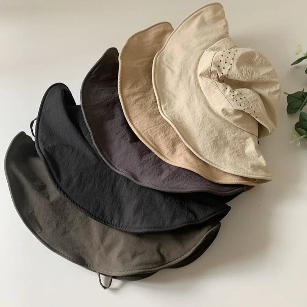Breathable Wide Brim Quick-Dry Sun Protection Bucket Hat