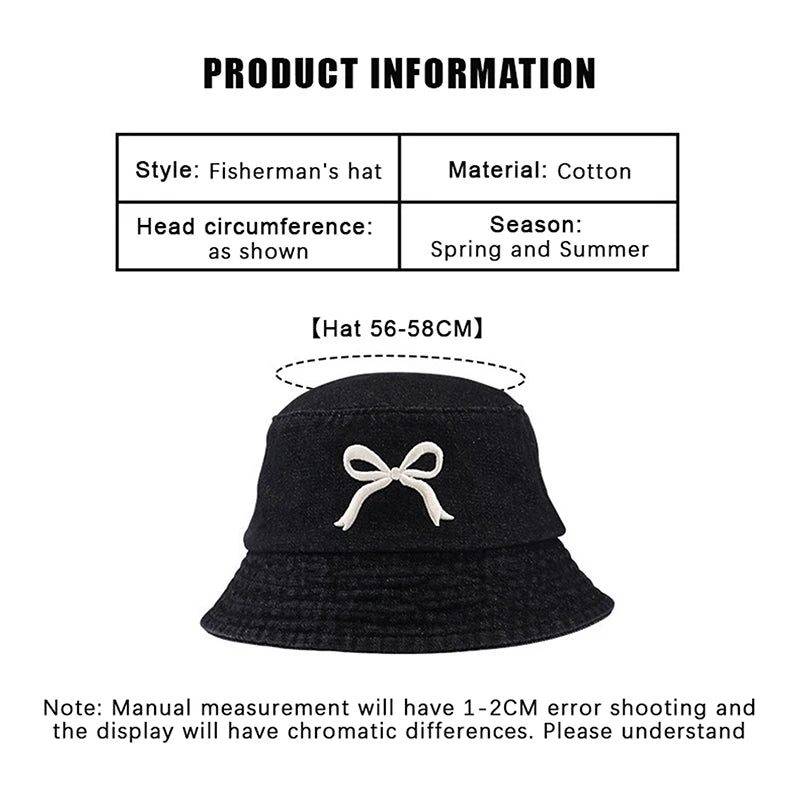 Embroidered Butterfly Denim Bucket Hat