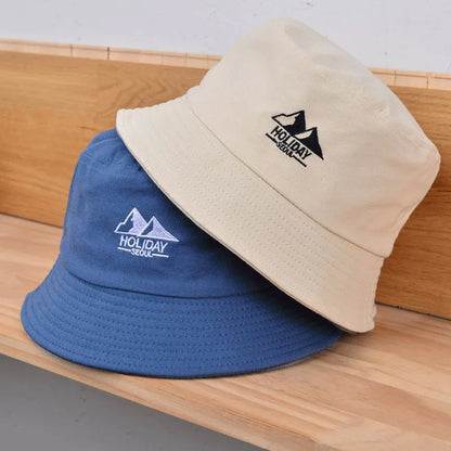 Embroidery Cotton Bucket Hat For Men Summer Sunscreen Panama Cap