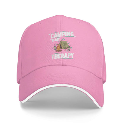 Camping Is My Therapy Funny Baseball Cap