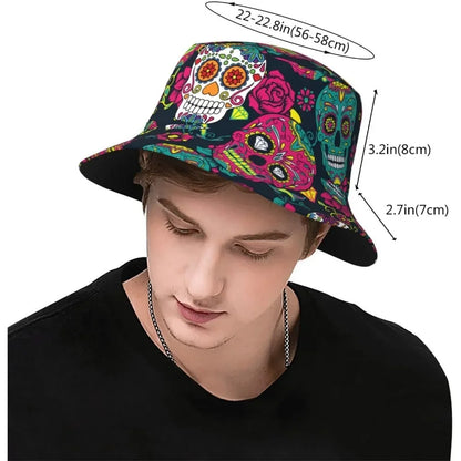 Mexican Skull Fisherman Cap Hip Hop Bucket Hat