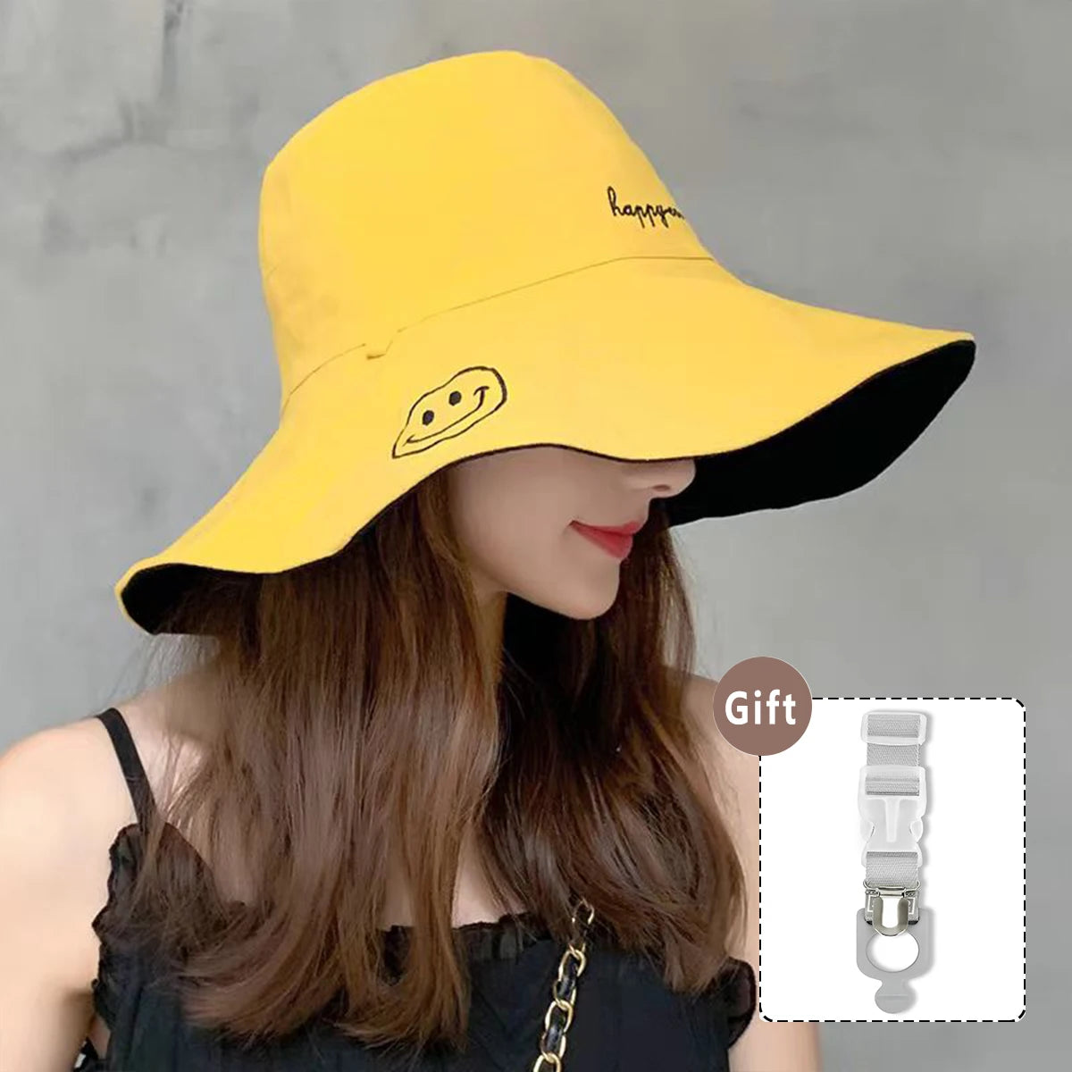 Cotton Wide Brim Korean Style Summer Bucket Hat