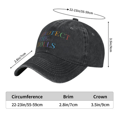 Protect The Dolls Distressed Denim Baseball Cap