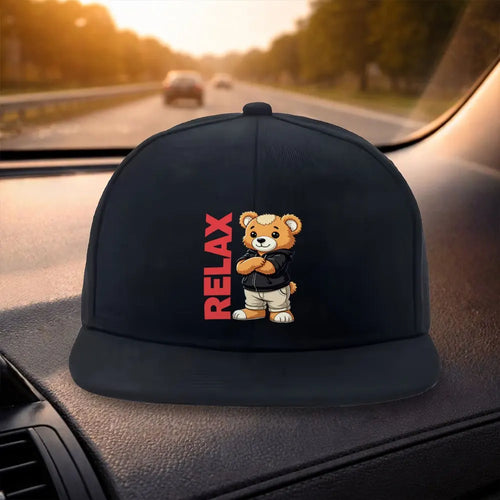 Relax Bear Graphic Snapback Cap