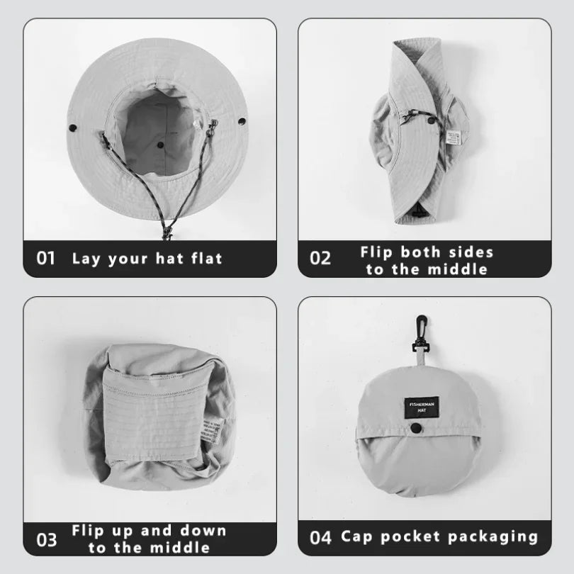 Foldable Waterproof 6cm Brim Outdoor Bucket Hat