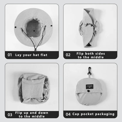 Foldable Waterproof 6cm Brim Outdoor Bucket Hat