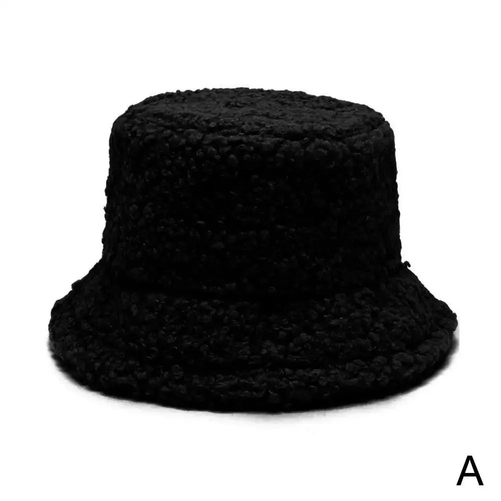 Winter Women Faux Fur Bucket Hat Outdoor Warm