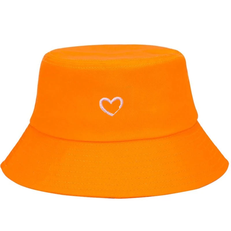 Heart Print Cotton Fisherman Bucket Hat