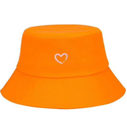 Heart Print Cotton Fisherman Bucket Hat