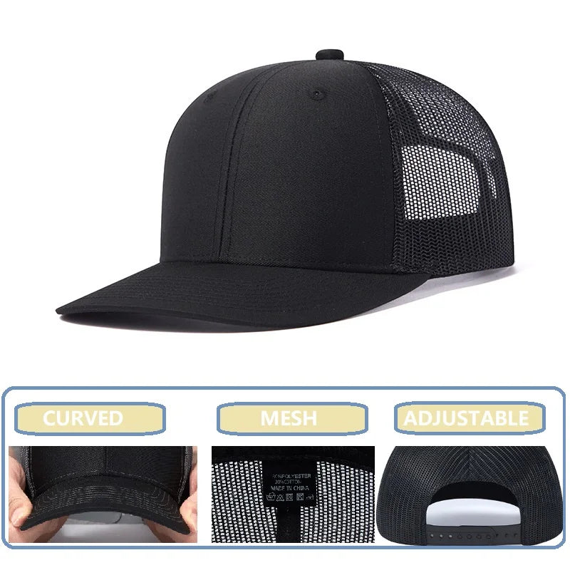 Rivet Embellished Hip-Hop Mesh Visor Snapback Cap