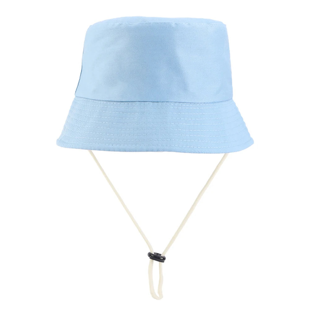 Kids Bucket Hat Summer Solid Color Fisherman Cap