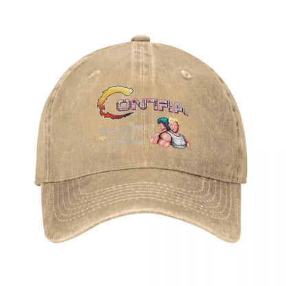 Contra Gaming Video Game Distressed Washed Baseball Cap Hat
