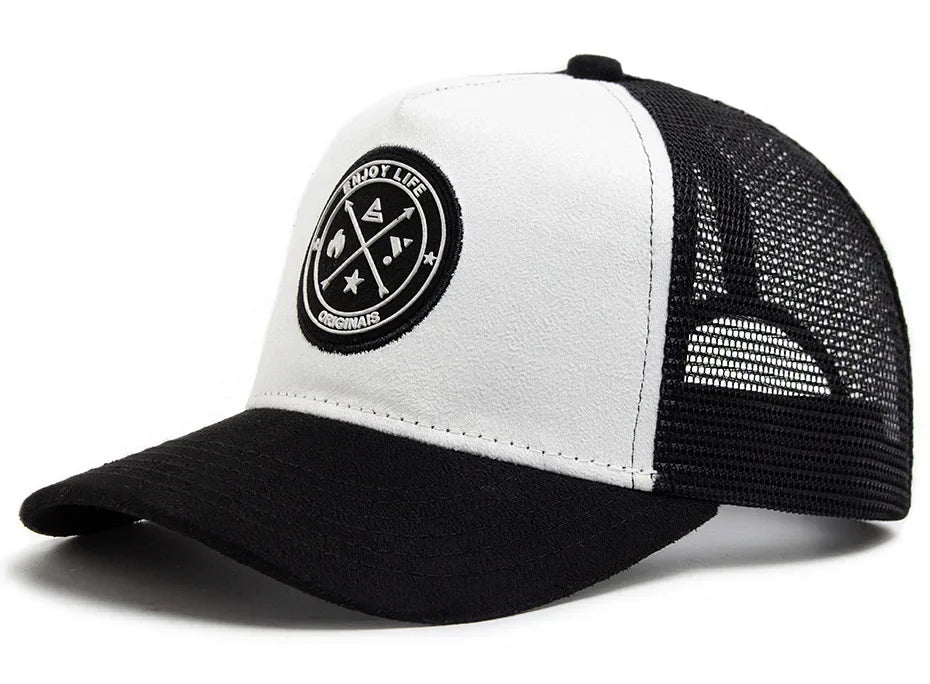 Summer Mesh Baseball Cap Women Men Snapback Hat Casual Breathable Letter Icon Unisex Hip Hop Trucker Caps Outdoor Sports Dad Hat Size 56-58cm