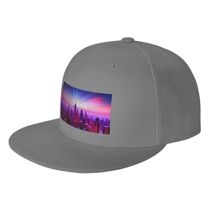 Vast City Skyline Flat Brim Snapback Cap