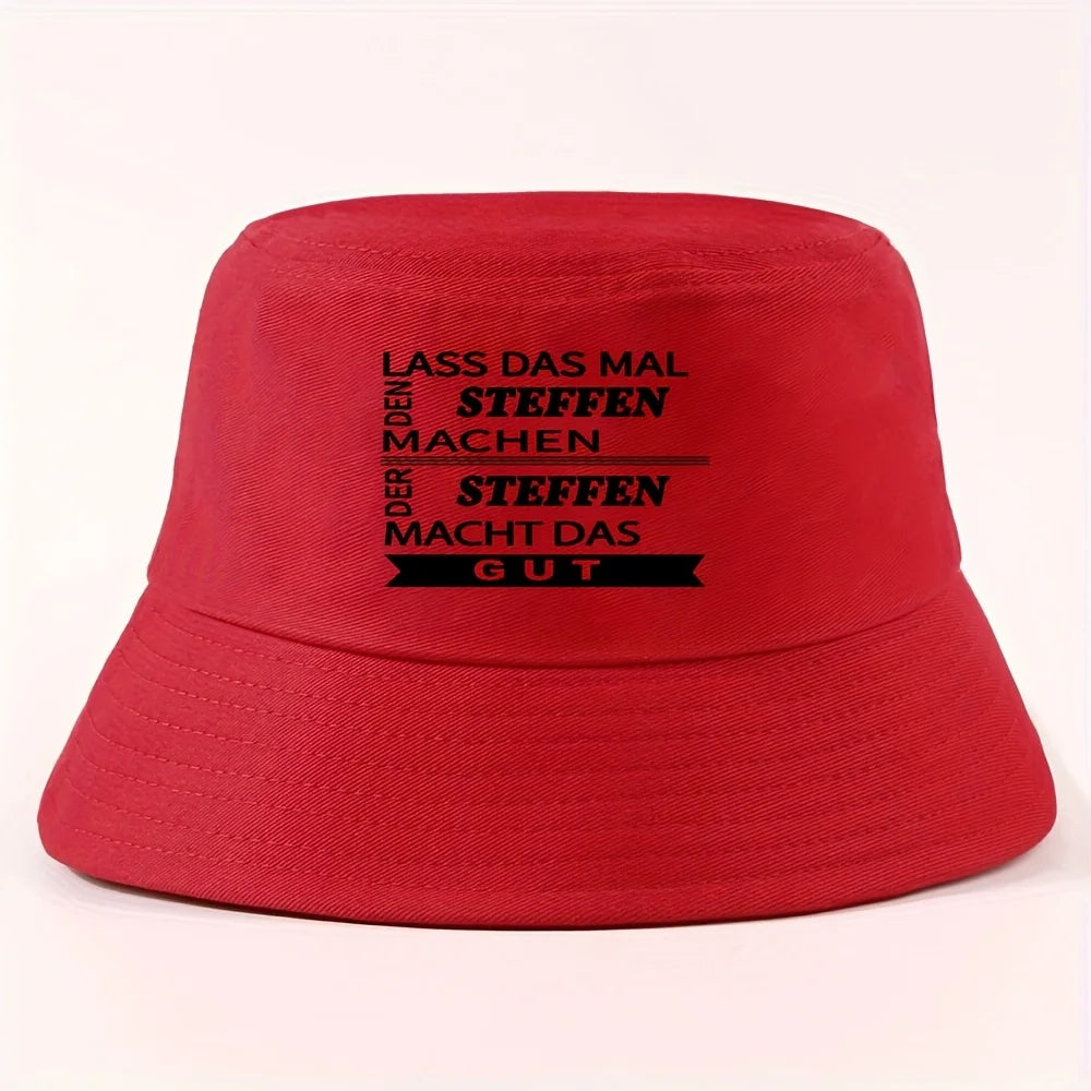Steffen Text Reversible Bucket Hat