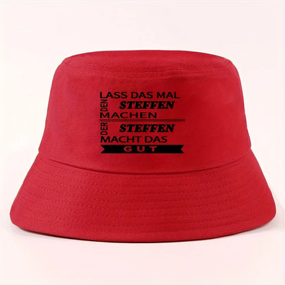 Steffen Text Reversible Bucket Hat