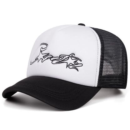 Fashion Simple New Breathable Mesh Hat Five Pointed Star