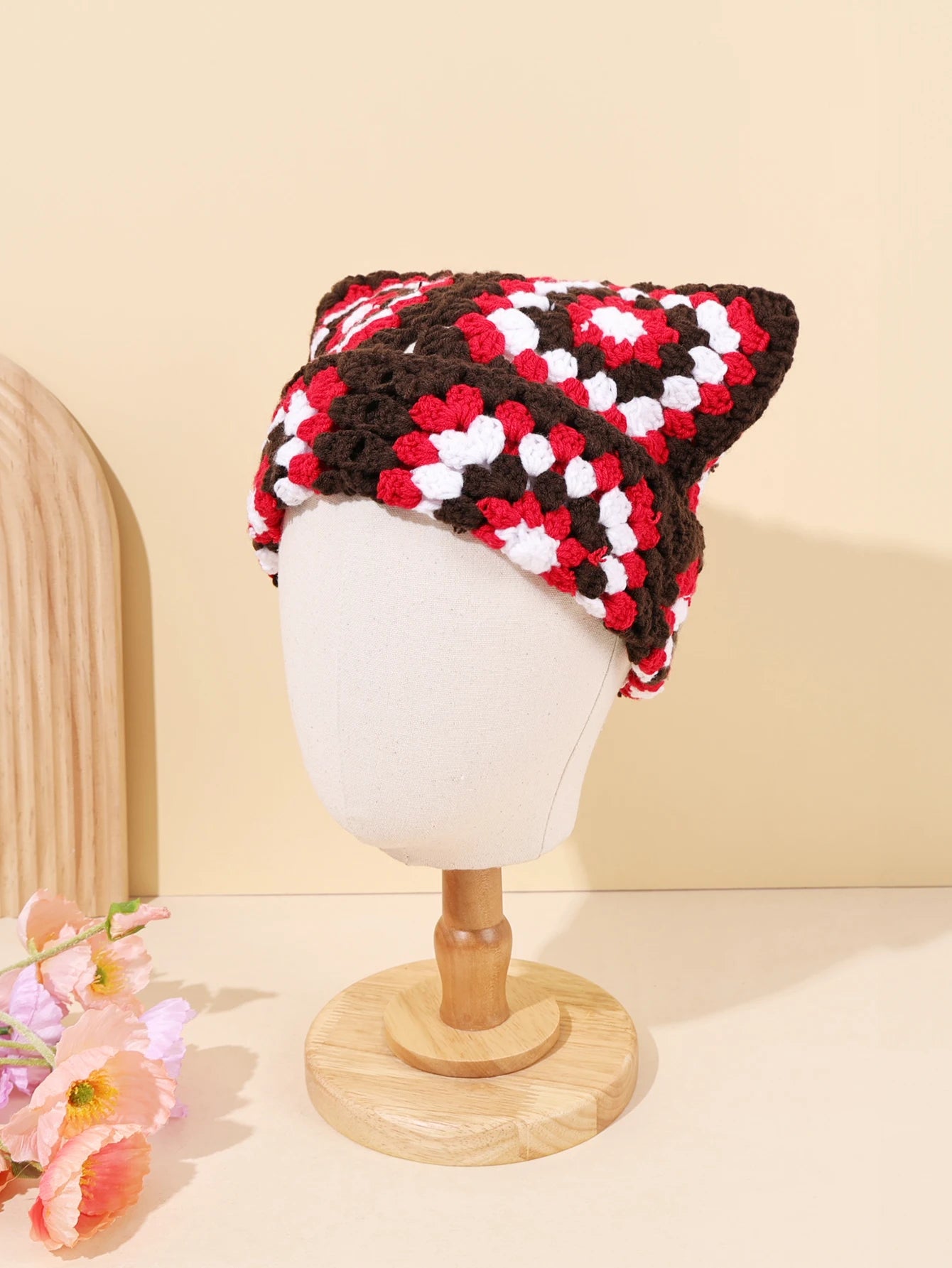 Cute Cat Ear Crochet Bucket Hat