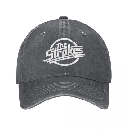 Strokes Rock Music Washed Baseball Cap