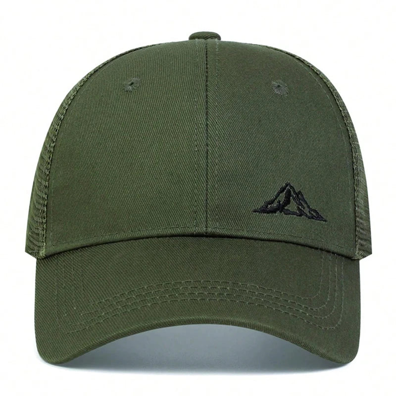 Unisex Mountain Range Embroidery Baseball Net Caps