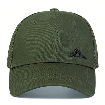 Unisex Mountain Range Embroidery Baseball Net Caps