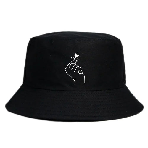 Korean Heart Sign Reversible Bucket Hat